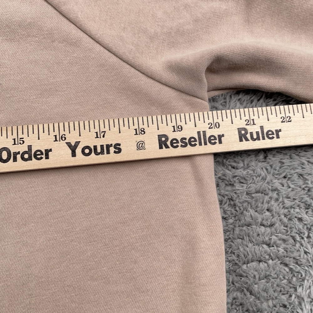 Nike Hoodie Womens Small Beige Club Fleece Pullover Sweatshirt All Over Print - Picture 8 of 12